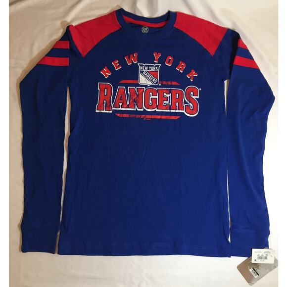 NHL Team New York Rangers Long Sleeve T-Shirt Adult Small Blue Logo - Picture 1 of 2
